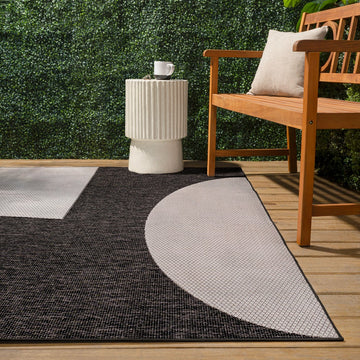 Lucian Modern Geometric Abstract Two-tone Indoor/Outdoor Area Rug